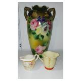 Vintage Hand Painted Vase and Japan Serving Ware (2).