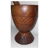 Wood Mortar and Pestle.