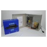 Onn DVD Player and Security Multi outlet 12 VDC power Supply.