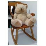 Vintage Wooden Childs Rocking Chair W/ Teddy.