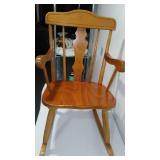 Vintage Wooden Childs Rocking Chair W/ Teddy.