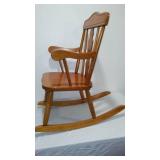 Vintage Wooden Childs Rocking Chair W/ Teddy.