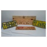 Display Case, Vintage License Plates (68,72) And More.