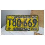 Display Case, Vintage License Plates (68,72) And More.