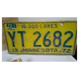 Display Case, Vintage License Plates (68,72) And More.
