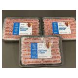 J - Set of 3 Trays Original Breakfast Sausage Links 12oz Each