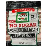 I - 2 Packs Jones Dairy Farm Extra Thick No Sugar Uncured Bacon 12 oz Each