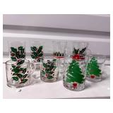 Vintage Holiday Glassware – Holly & Tree Motifs