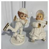 Porcelain Ice Skaters Figurine Pair