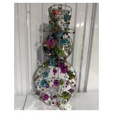 Metal Snowman with Multicolor Ornaments