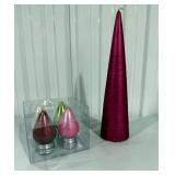 Metallic Ornament & Cone Tree Candles