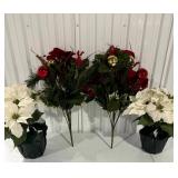 Poinsettias and Mixed Greenery