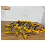 Lot of Assorted T-handle Hex/Allen Wrenches