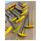 Lot of Assorted T-handle Hex/Allen Wrenches