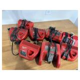Lot of Milwaukee Battery Chargers