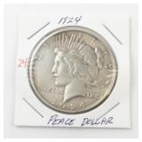 1924 Peace Silver Dollar Coin