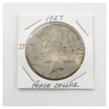 1927 Peace Silver Dollar Coin