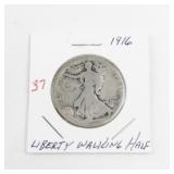 1916 Liberty Walking Half Dollar Coin