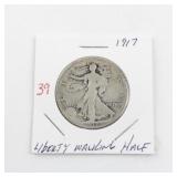 1917 Liberty Walking Half Dollar Silver Coin