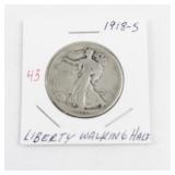 1918-S Liberty Walking Half Dollar Coin