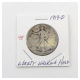 1919-D Liberty Walking Half Dollar Coin