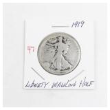 1919 Liberty Walking Half Dollar Silver Coin