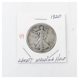 1920 Liberty Walking Half Dollar Silver Coin