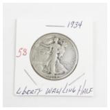 1934 Liberty Walking Half Dollar Silver Coin