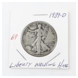 1939-D Walking Liberty Half Dollar Coin