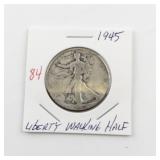 1945 Liberty Walking Half Dollar Silver Coin