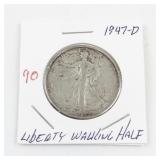 1947-D Liberty Walking Half Dollar Silver Coin