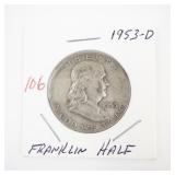 1953-D Franklin Half Dollar Coin