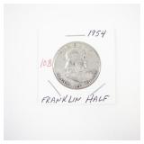 1954 Franklin Half Dollar Silver Coin