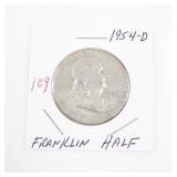 1954-D Franklin Half Dollar Coin