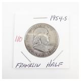 1954-S Franklin Half Dollar Silver Coin