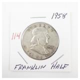 1958 Franklin Half Dollar Coin