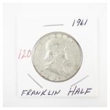 1961 Franklin Half Dollar Silver Coin