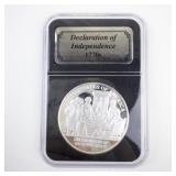 Declaration of Independence .999 Fine Silver 1 Troy Ounce Coin in Case