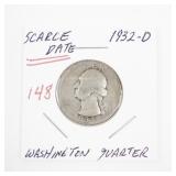 1932-D Washington Quarter Scarce Date