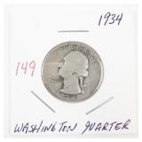 1934 Washington Quarter Silver Coin