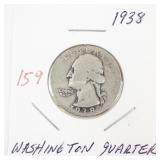 1938 Washington Quarter Silver Coin