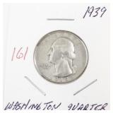 1939 Washington Quarter Silver Coin