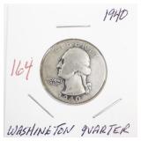 1940 Washington Quarter Silver Coin