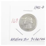 1942-D Washington Quarter Silver Coin