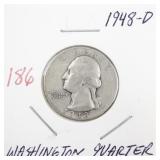 1948-D Washington Quarter Silver Coin