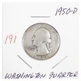 1950-D Washington Quarter Silver Coin