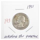 1951 Washington Silver Quarter