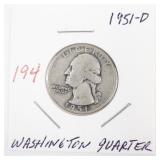 1951-D Washington Quarter Silver Coin