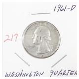 1961-D Washington Quarter Coin