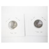 1916 and 1916-S Mercury Dime Silver Coins in Holders